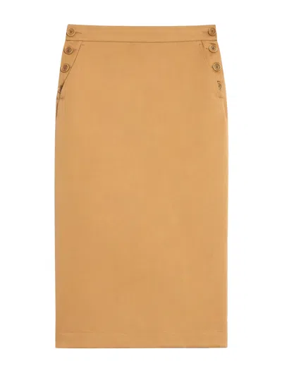 Max Mara Cotton Skirt In Brown