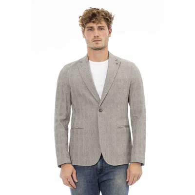 Distretto12 Beige Cotton Blazer In Grey