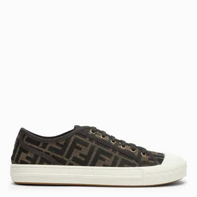 Fendi Domino Low-profile Trainers In Ff Fabric In Brown