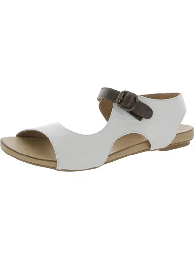 Bueno Kina Womens Leather Buckle Ankle Strap In White