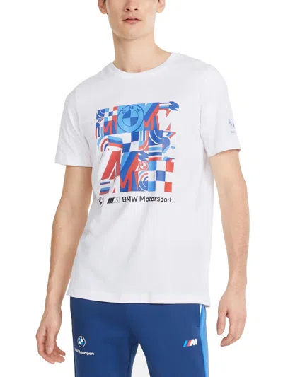 Puma Mens Cotton Graphic Shirts & Tops In White