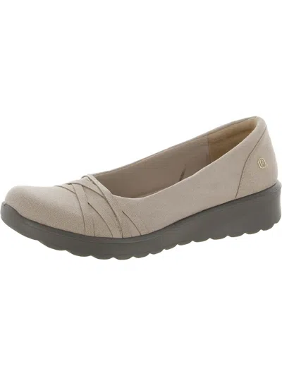 Bzees Goody Slip-on Shoe In Beige Fabric