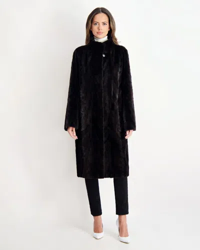 Gorski Mink Sections Short Coat In Black