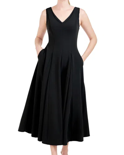 Kay Unger Wanda Tea Length Dress In Black