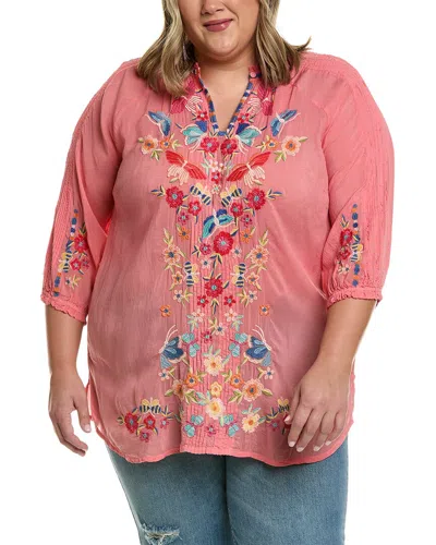 Johnny Was Plus Leona Tunic In Pink