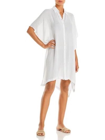 L*space Womens Collar Beachwear Cover-up In White