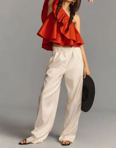 Ronny Kobo Ronny One Shoulder Top In Amber In Brown