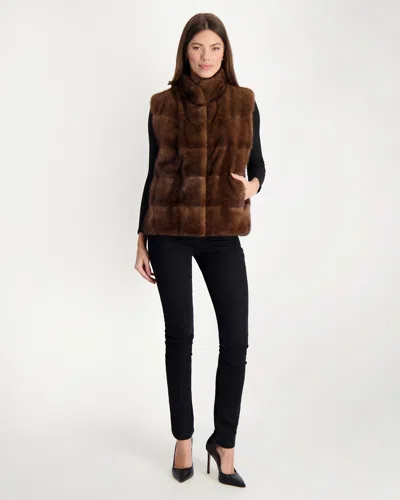 Gorski Mink Vest In Brown