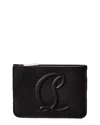 Christian Louboutin Womens Leche By My Side Leather Card Holder In Black