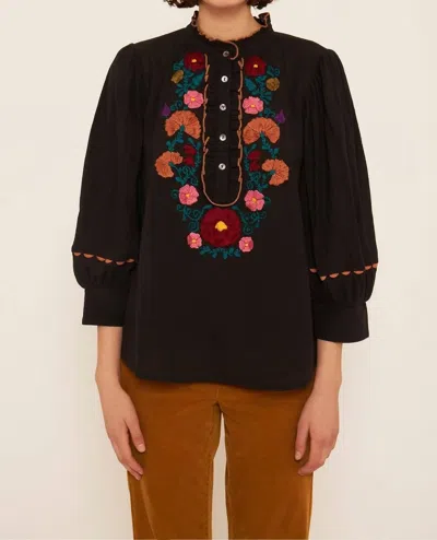 Antik Batik Mathilde Embroidered Blouse In Black