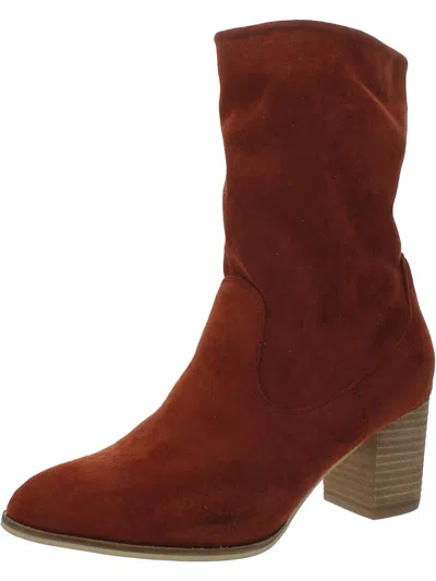 Corkys Wicked Womens Faux Leather Slouchy Ankle Boots In Orange