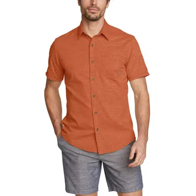 Eddie Bauer Men's Camano Short-sleeve Shirt - Solid In Orange