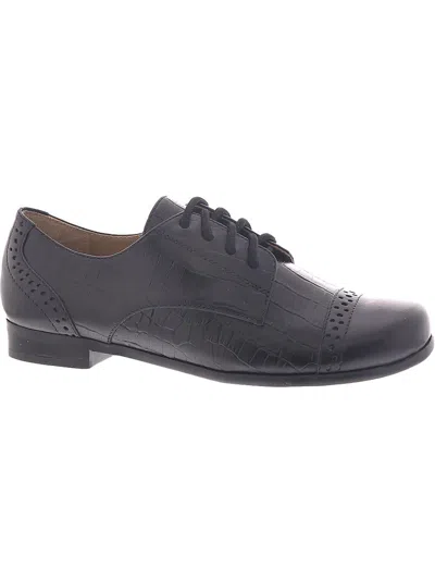 Array Hannah Womens Leather Lace Up Oxfords In Black