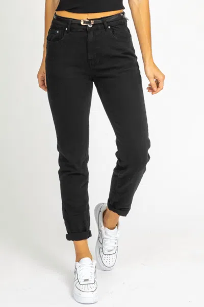 Q2 Straight Leg Jeans In Black