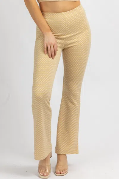 Miss Love Knit Print Fit And Flare Pant In Beige