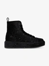 MARCO DE VINCENZO MARCO DE VINCENZO VELVET GLITTER FLATFORM HI TOP SNEAKERS,MXV0724SDF0QA112284174