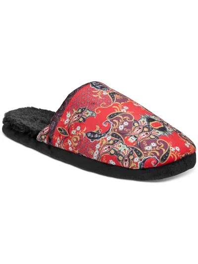 Inc Mens Jacquard Faux Fur Slide Slippers In Red