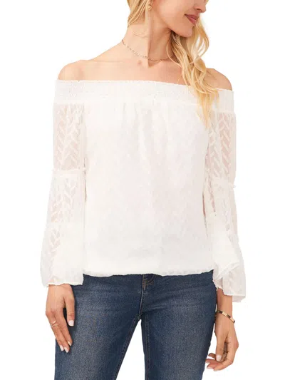 Sam & Jess Womens Chiffon Off-the-shoulder Blouse In Multi