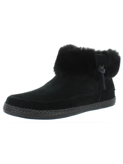 Ugg Elowen Womens Suede Shearling Winter Boots In Black