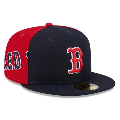 New Era Men's Navy/red Boston Red Sox Gameday Sideswipe 59fifty Fitted Hat In Navy Red