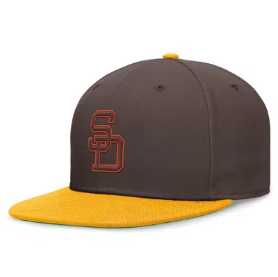 Nike Brown/gold San Diego Padres Rewind Cooperstown True Performance Fitted Hat