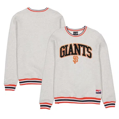 New Era Heather Grey San Francisco Giants Throwback Classic Pullover Sweatshirt