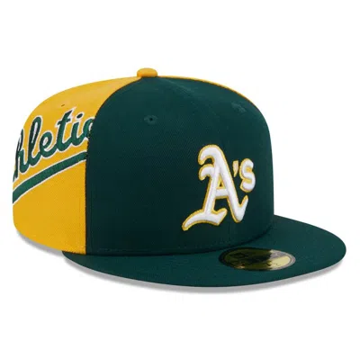 New Era Green/gold Oakland Athletics Gameday Sideswipe 59fifty Fitted Hat