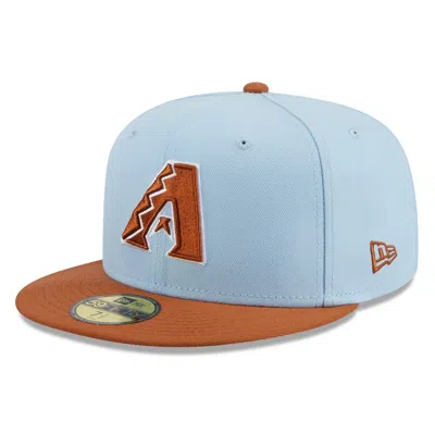 New Era Men's Light Blue/brown Arizona Diamondbacks Spring Color Basic Two-tone 59fifty Fitted Hat