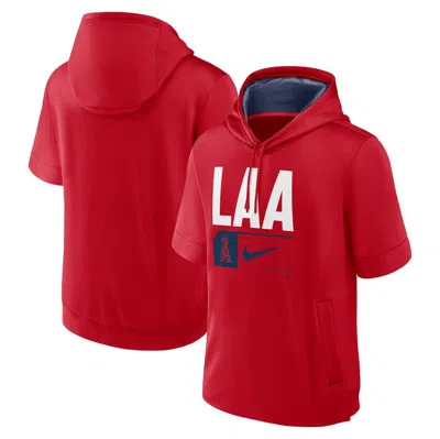 Nike Red Los Angeles Angels Tri Code Lockup Short Sleeve Pullover Hoodie