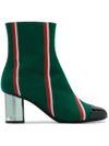 MARCO DE VINCENZO Striped Wool 60 Ankle Boots,MXV0834SNF05SL12284176