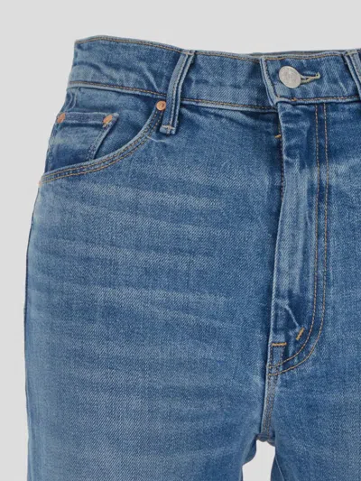 Mother Weekender Slice Heel Jeans In Blue