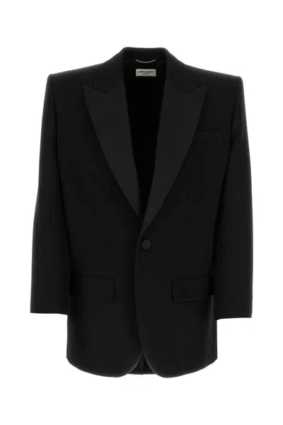 Saint Laurent Tuxedo Blazer In Noir
