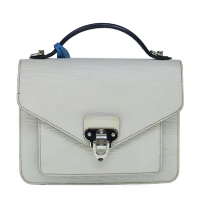 Pre-owned Louis Vuitton Monceau Leather Shoulder Bag () In White