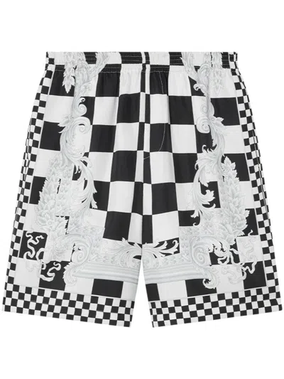 Versace Shorts In Nero E Bianco