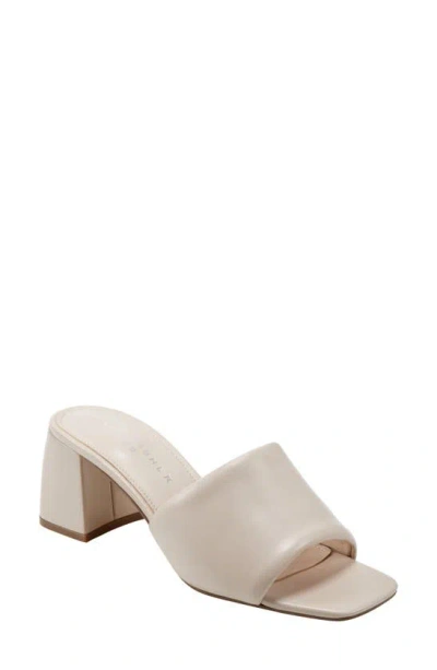 Marc Fisher Ltd Padded Leather Mule Sandals In Light Natural