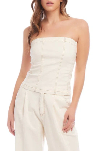 Fifteen Twenty Stacia Strapless Twill Top In Natural