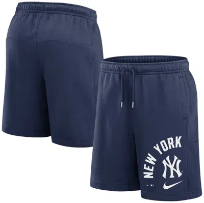 Nike Navy New York Yankees Arched Kicker Shorts In Blue