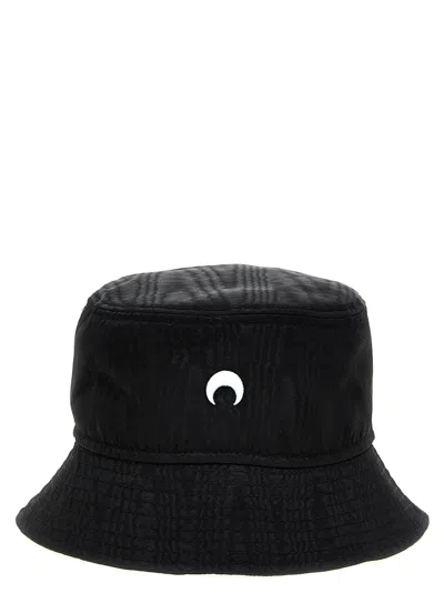 Marine Serre Logo Embroidery Bucket Hat Hats In Black