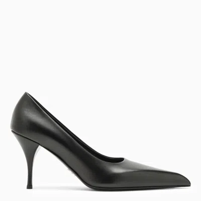 Prada Black Pointed Pumps In Leather