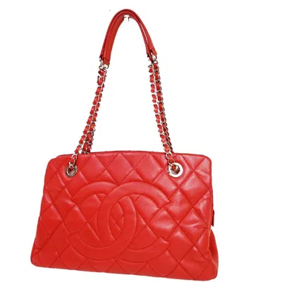 Pre-owned Chanel Cc Red Leather Shoulder Bag ()