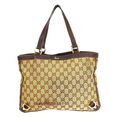 Gucci Abbey Brown Canvas Tote Bag ()
