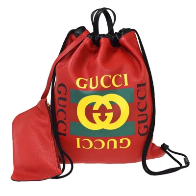 Gucci Red Leather Briefcase Bag ()