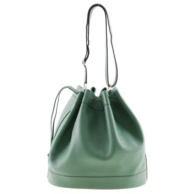 Hermes Hermès Market Green Leather Shoulder Bag () In Brown