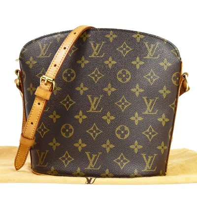 Pre-owned Louis Vuitton Drouot Brown Canvas Shoulder Bag ()