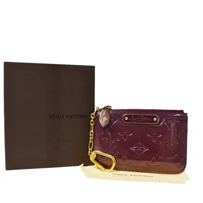 Pre-owned Louis Vuitton Pochette Clés Purple Patent Leather Wallet  ()
