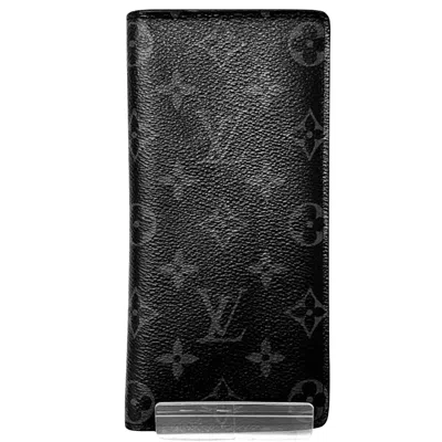 Pre-owned Louis Vuitton Portefeuille Brazza Black Canvas Wallet  ()