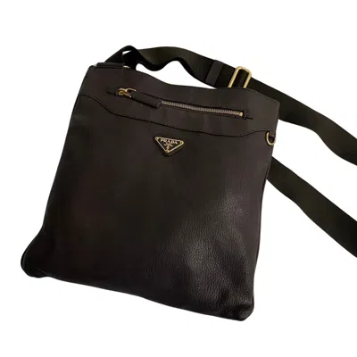 Prada Brown Leather Shoulder Bag ()