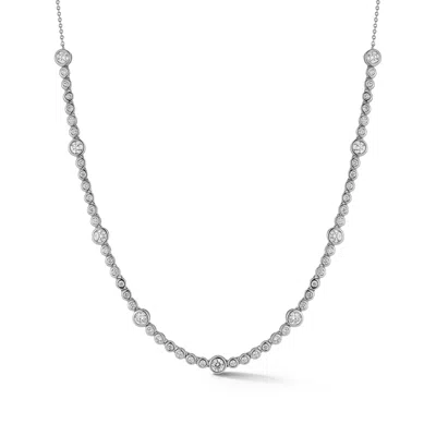 Dana Rebecca Designs Lulu Jack Alternating Bezel Tennis Necklace In White Gold