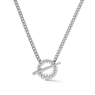 Dana Rebecca Designs Sophia Ryan Cuban Chain Toggle Necklace In White Gold