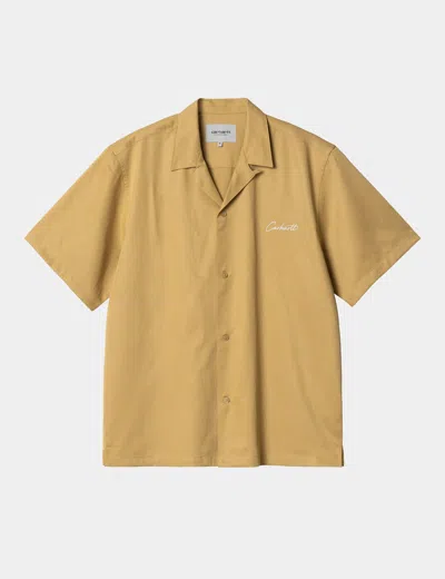 Carhartt Delray混棉短袖衬衫 In Brown